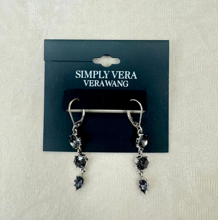 Simply Vera Vera Wang Silver Tone Simulated Gem Linear Drop Earrings