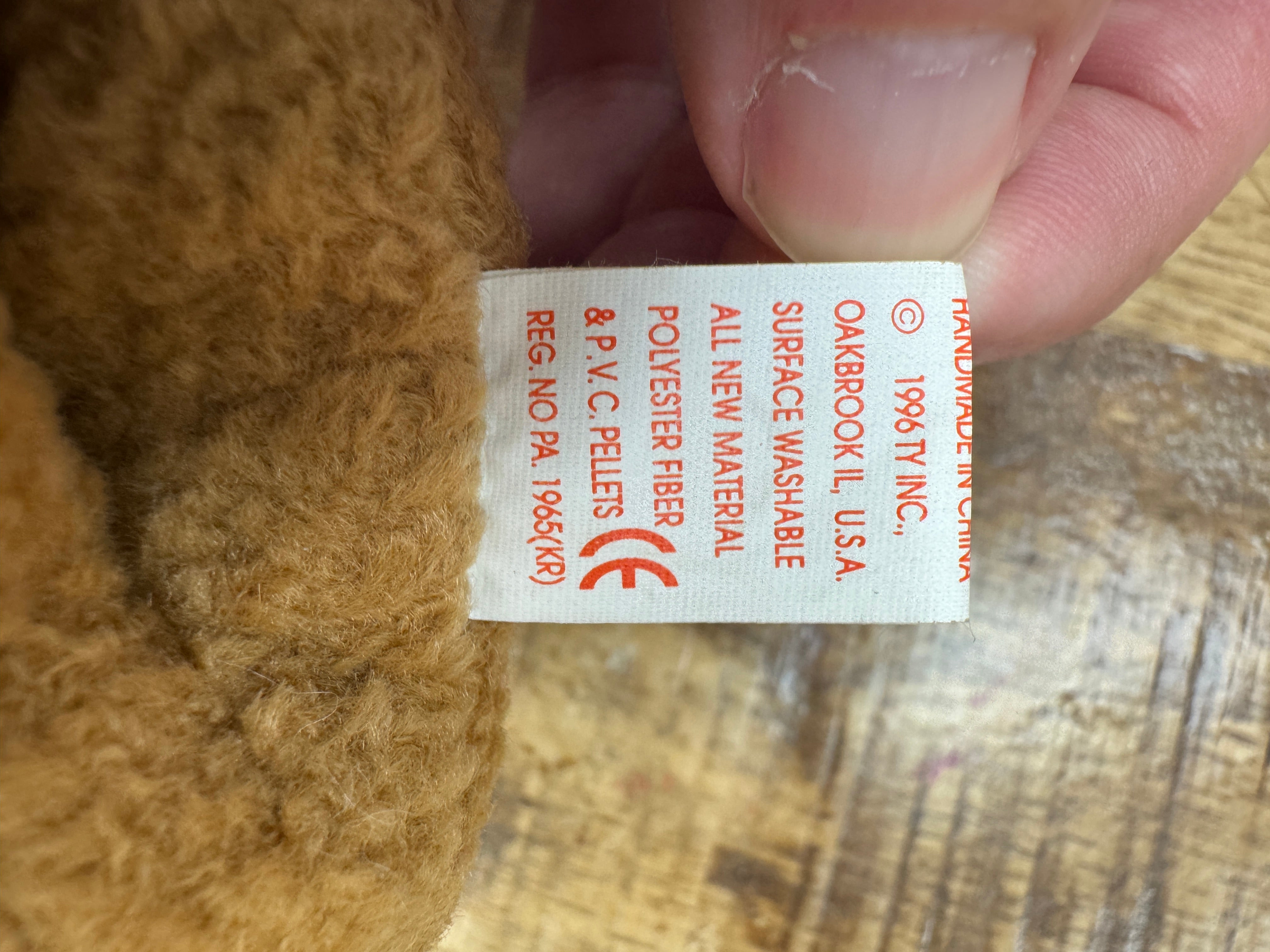 Retired 1996 Ty Beanie Baby TUFFY THE DOG With Rare Multiple Tag Errors