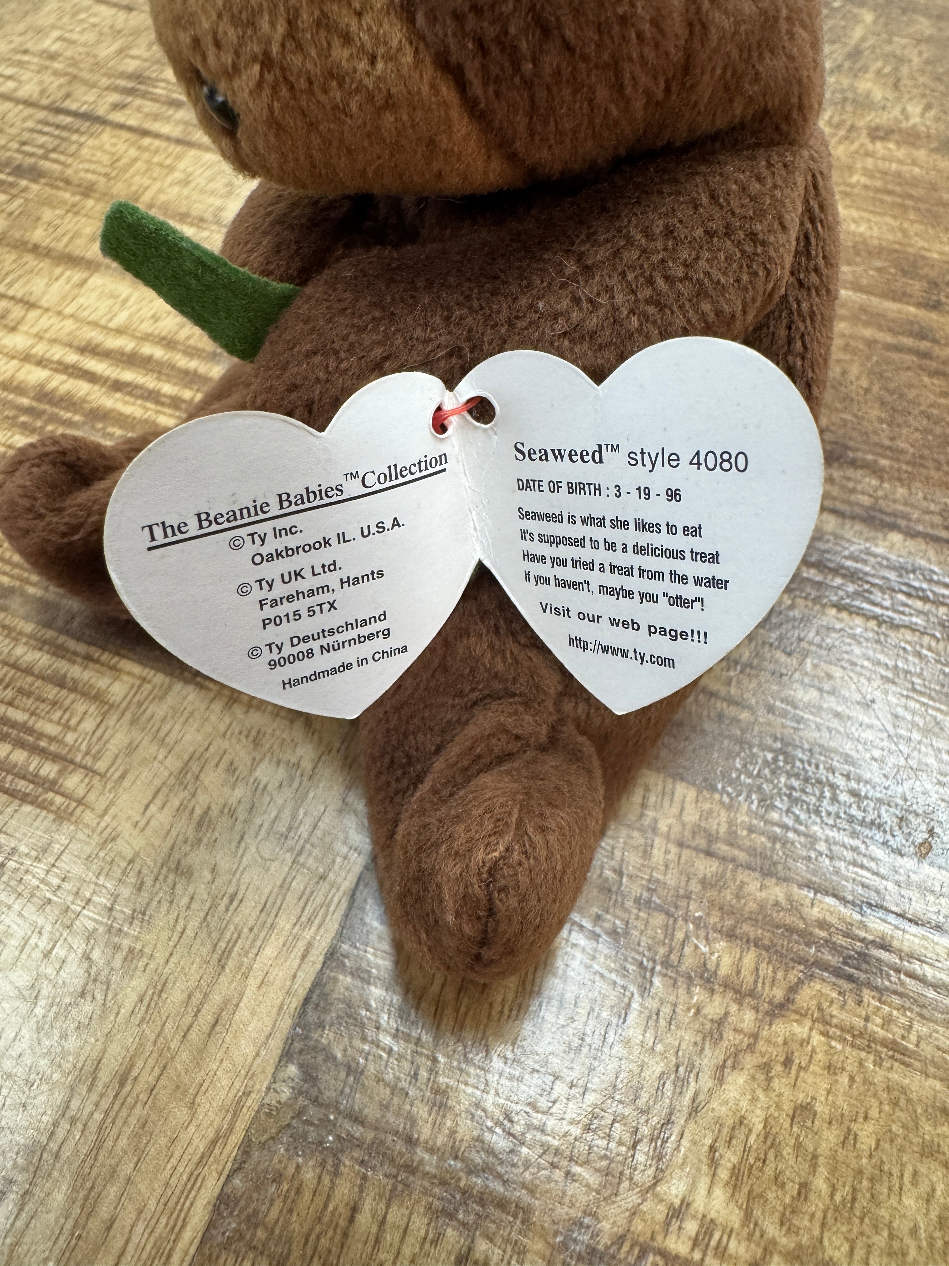 Ty Beanie Baby Babies *Rare With Errors Seaweed The Otter With