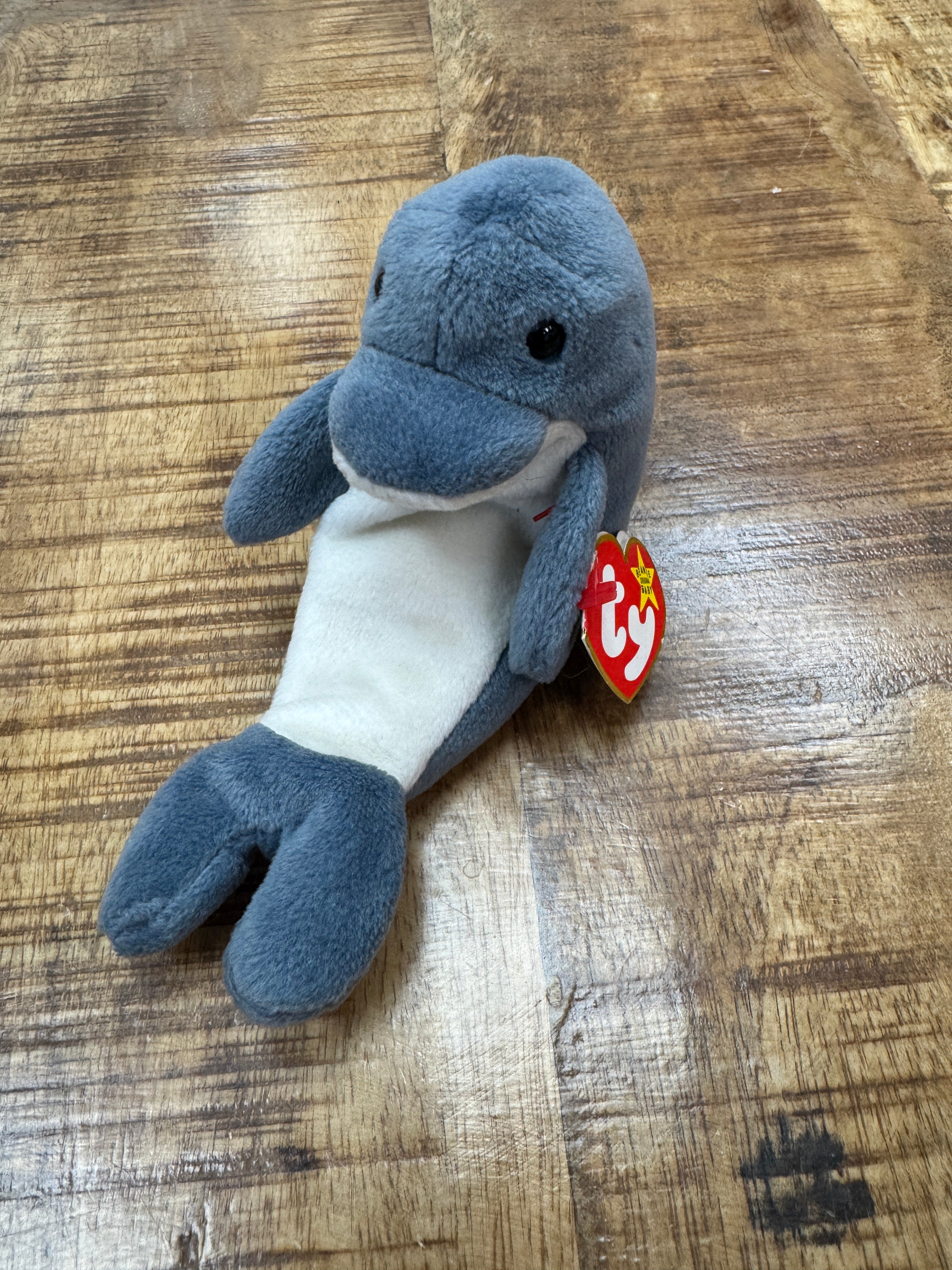 Ty Beanie Baby – Echo the Dolphin, Very Rare With Errors – Vanessa