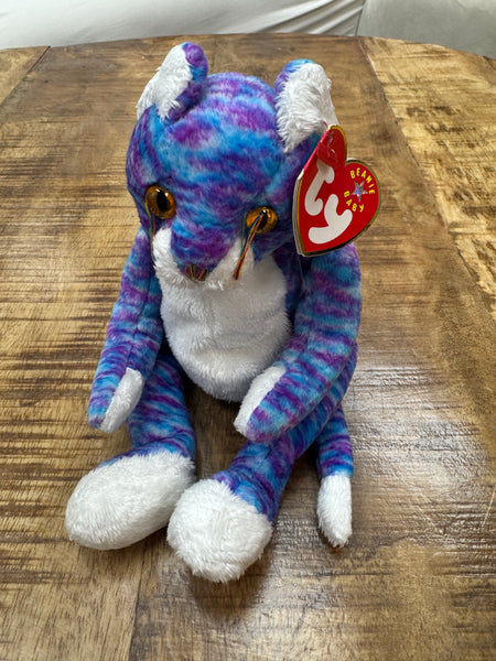 Ty Beanie Baby Kooky The Cat Rare Stamp In Tag With Pellets