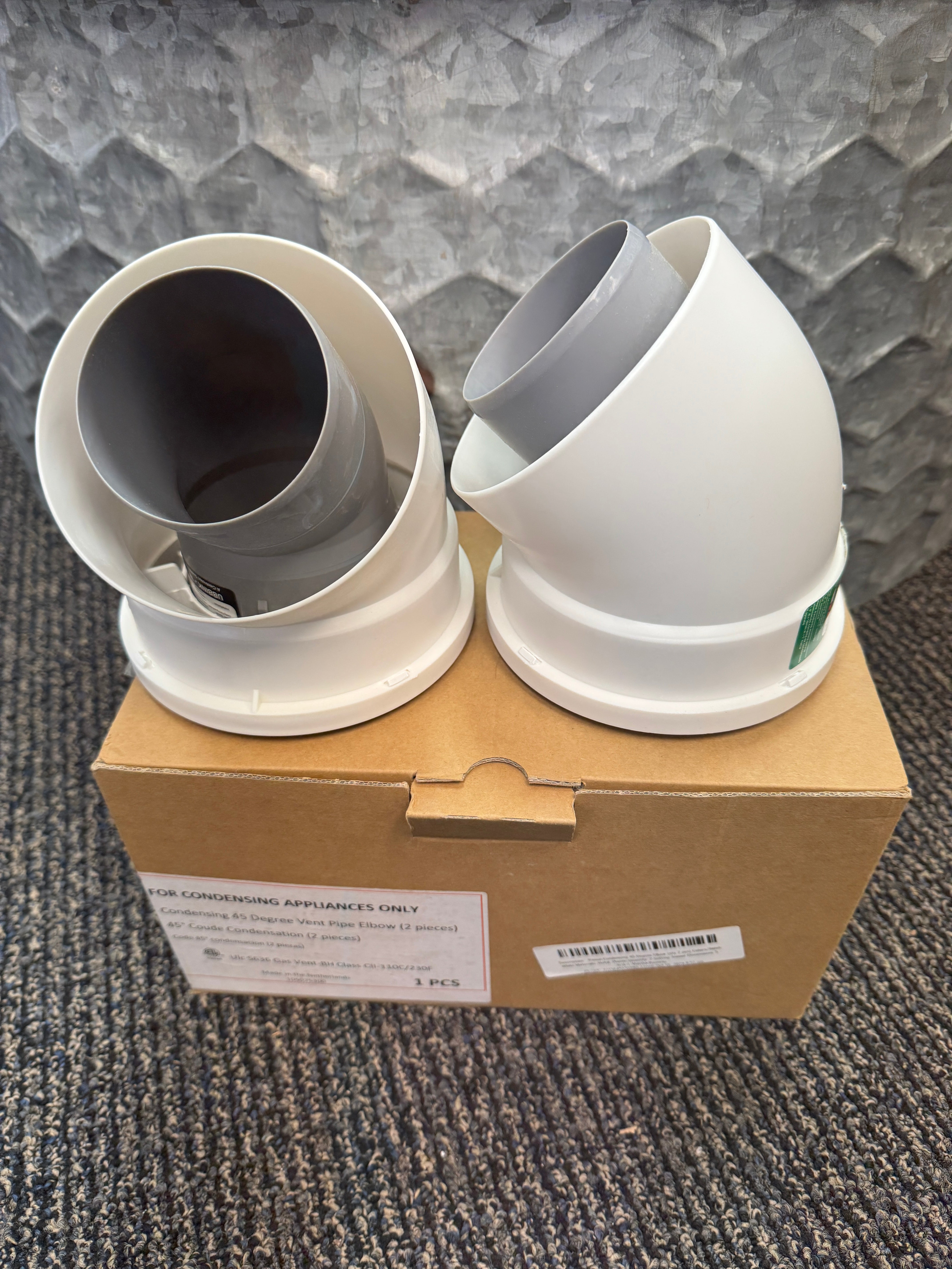 Rinnai 224077PP Non-Condensing Vent Pipe | Elbow (45°) 2 Pack