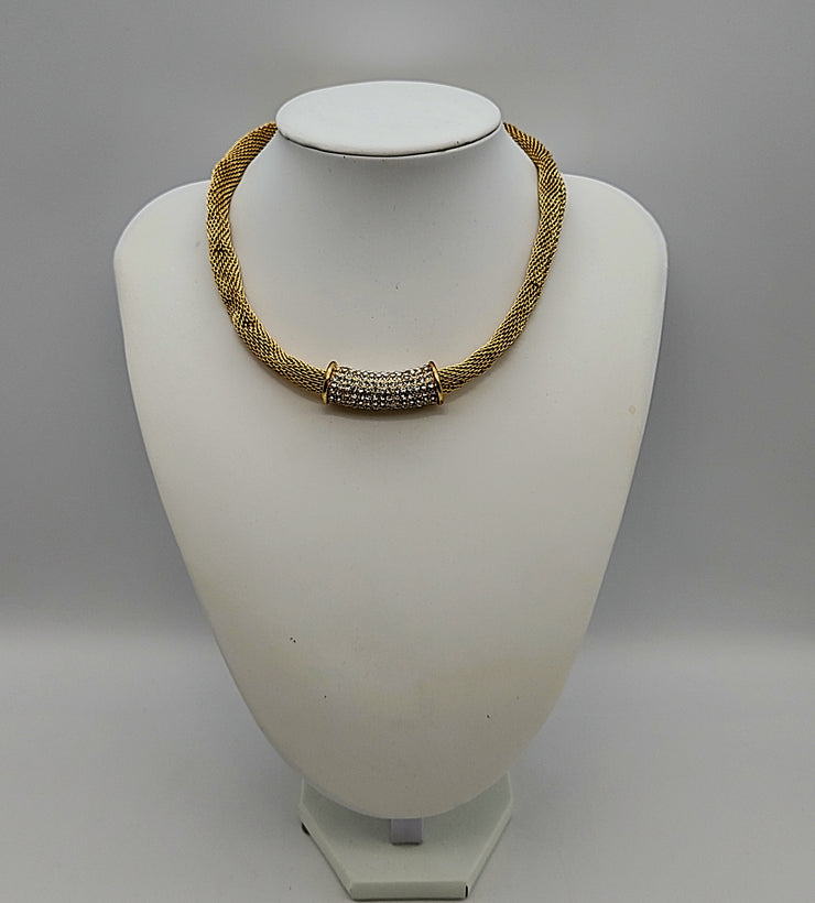Charter Club Pave Tunnel Mesh Collar Necklace