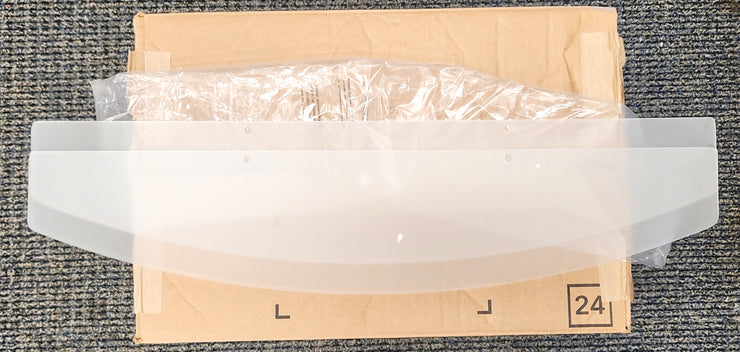 Replacement Glass Light Fixture Panel, 25.5W x 5.5H, Frosted Glass