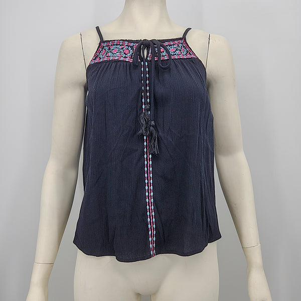 Crave Fame Embroidered Sleeveless Blouse, Size Small