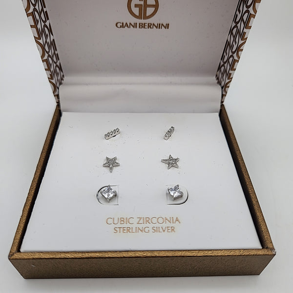 Giani Bernini 3-PC. Set Cubic Zirconia Stud and Huggie Hoop Earrings in Sterling