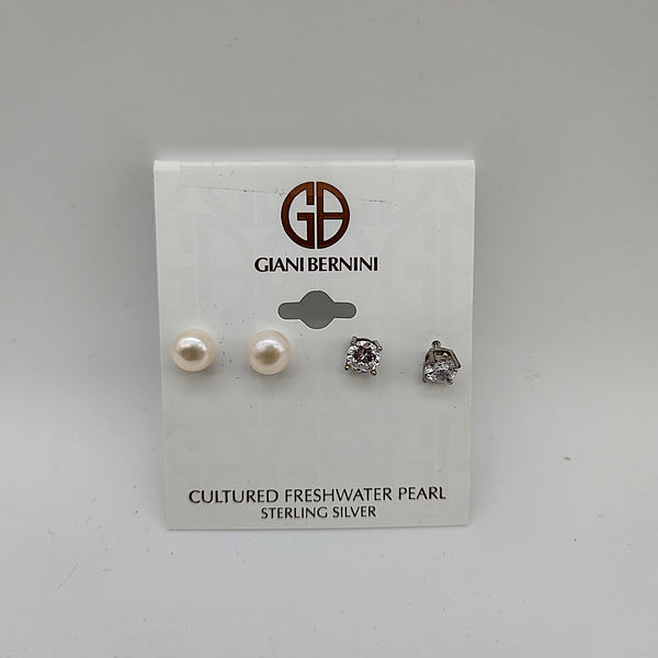 Giani Bernini 2-PC. Set Cultured Freshwater Pearl and Cubic Zirconia Stud