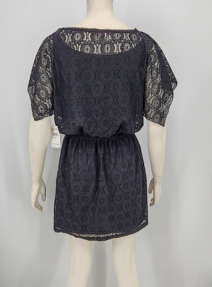 WISHES WISHES WISHES WOMENS BLACK LACE Dress, Size Large