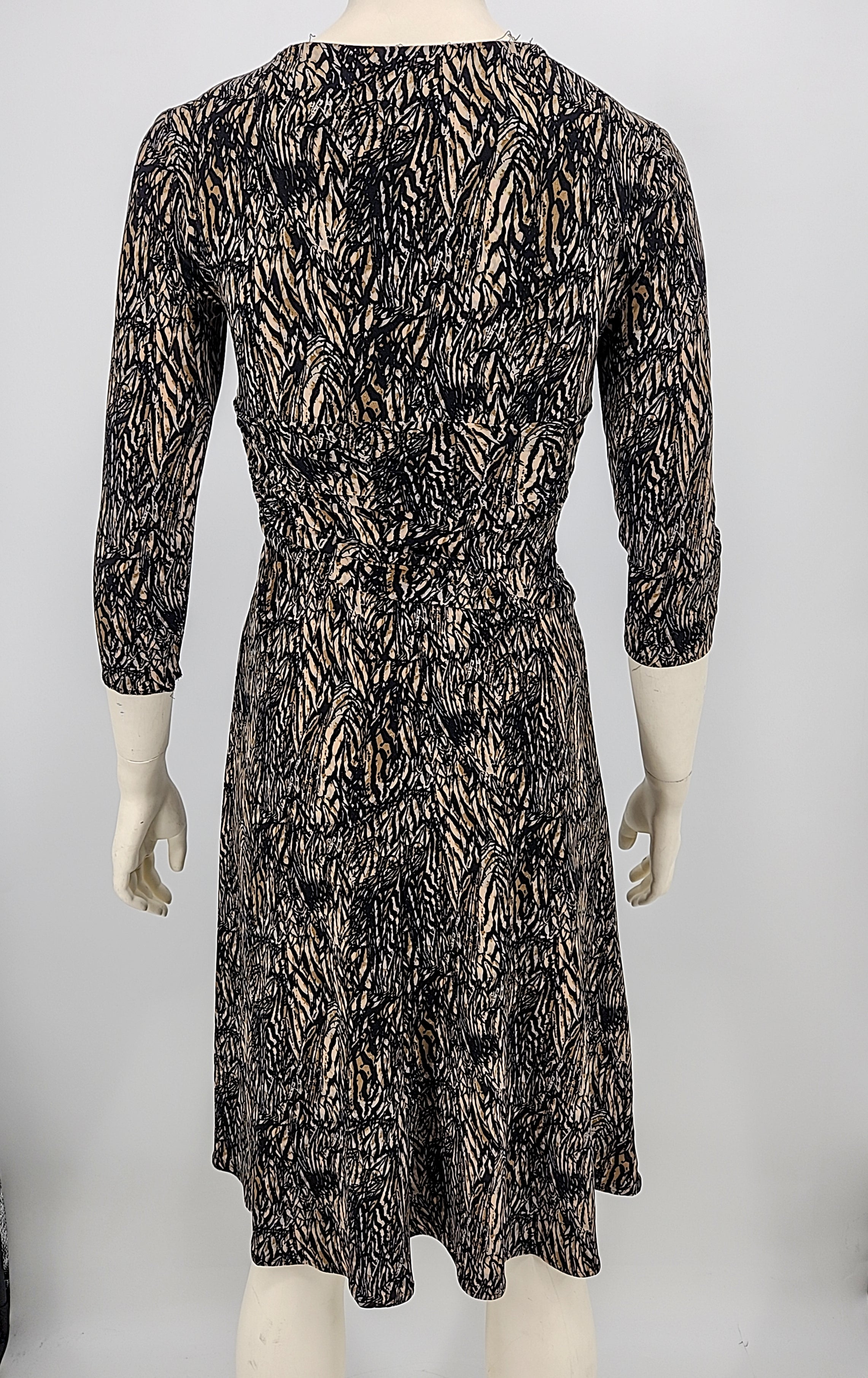 Anne Klein Faux-Wrap Animal-Print Dress, Size 2