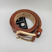 Steve Madden Pebbled Faux Leather Belt,  Cognac, Size Medium