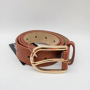 Steve Madden Pebbled Faux Leather Belt,  Cognac, Size Medium