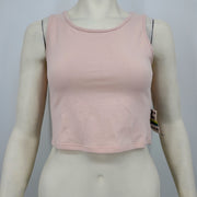 Material Girl Juniors Cropped Grommet-Trimmed Tank Top, Peach Size Large