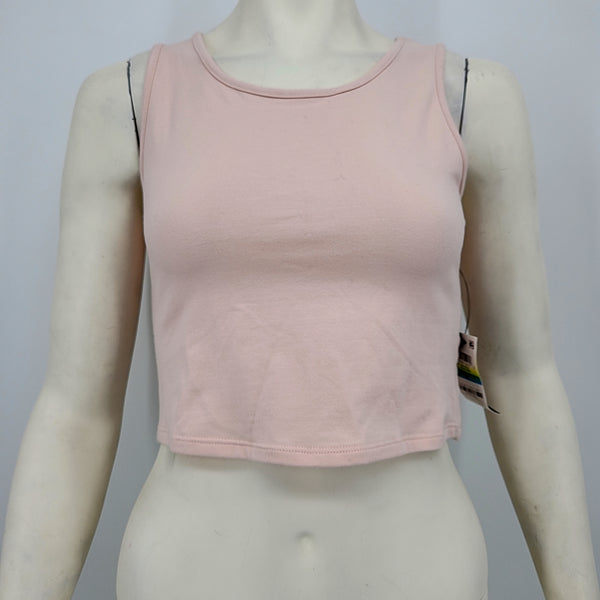 Material Girl Juniors Cropped Grommet-Trimmed Tank Top, Peach Size Large