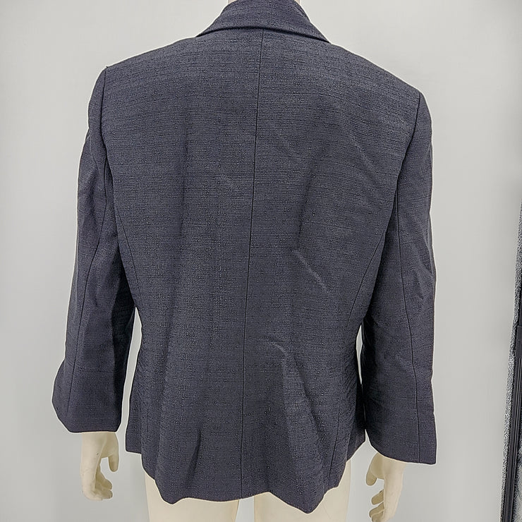 Le Suit Petite Three-Button Diamond Jacquard Jacket, Size 14