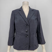 Le Suit Petite Three-Button Diamond Jacquard Jacket, Size 14