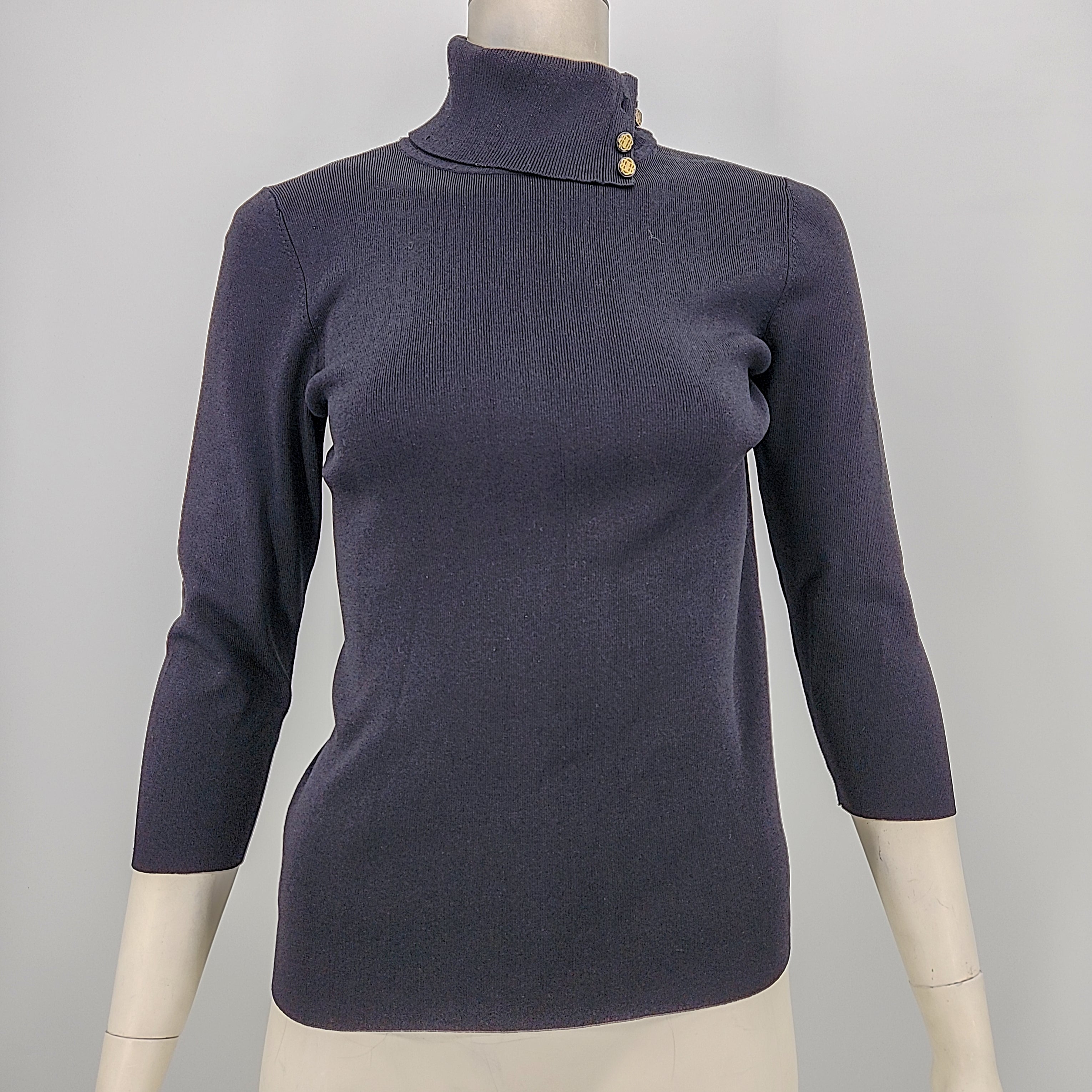 Dana Buchman Black Turtleneck Sweater, Size  Medium