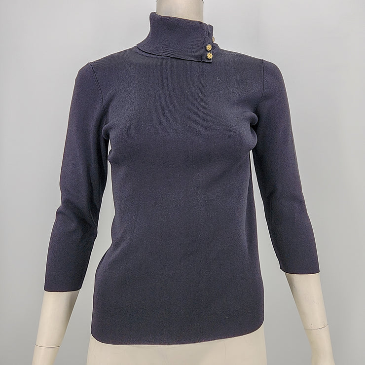 Dana Buchman Black Turtleneck Sweater, Size  Medium