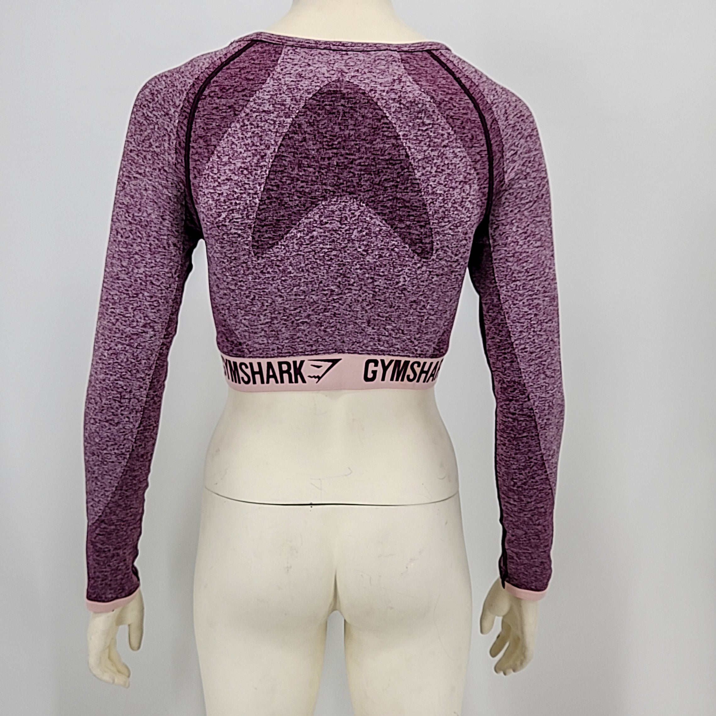 Gymshark Flex Longsleeve Crop Top – Dark Ruby, Size Medium