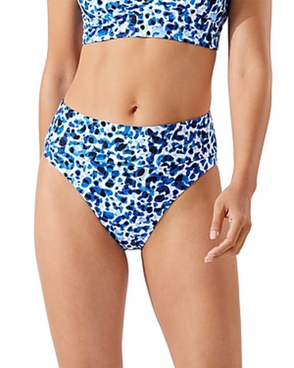Tommy Bahama Palm Modern Leopard High-Waist Bikini Bottoms