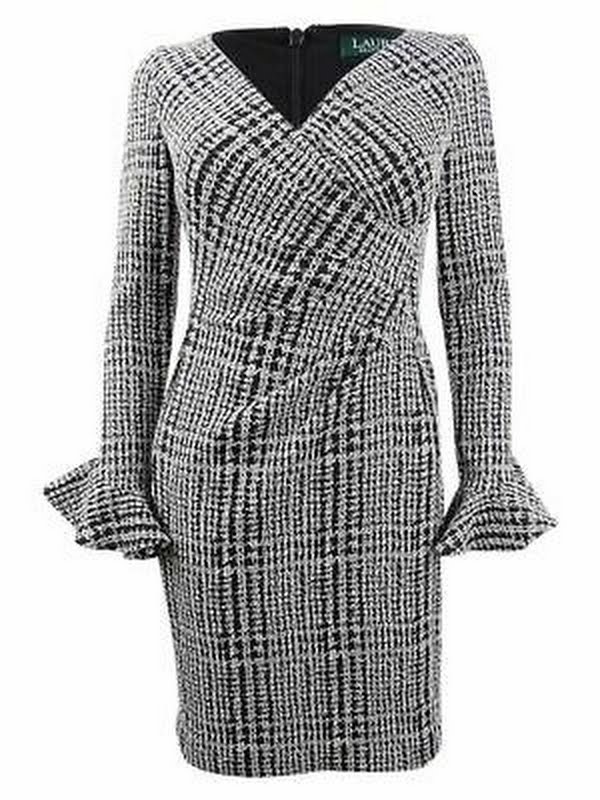 Lauren by Ralph Lauren Women's Plaid Ruched Dress