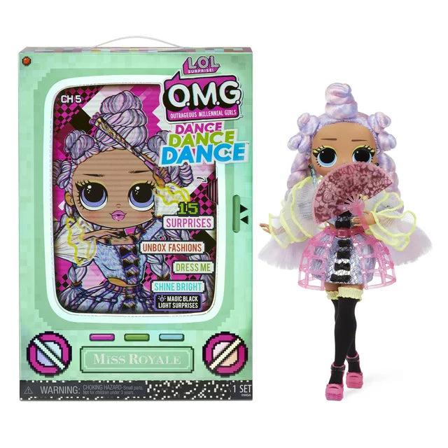 LOL Surprise OMG Dance Dance Dance Miss Royale Fashion Doll with 15 Surprises In