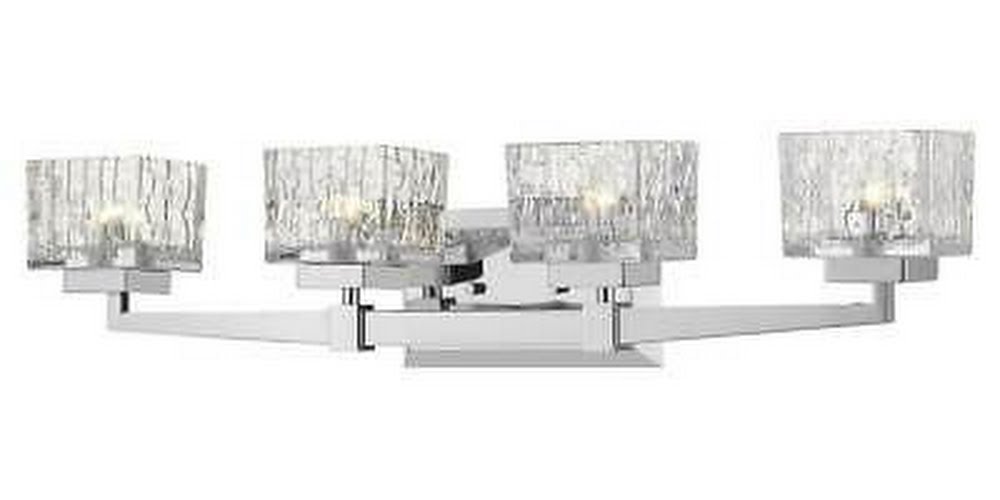 Z-Lite Rubicon 4 Light 30 Wide Vanity Light with Textured Glass Shades