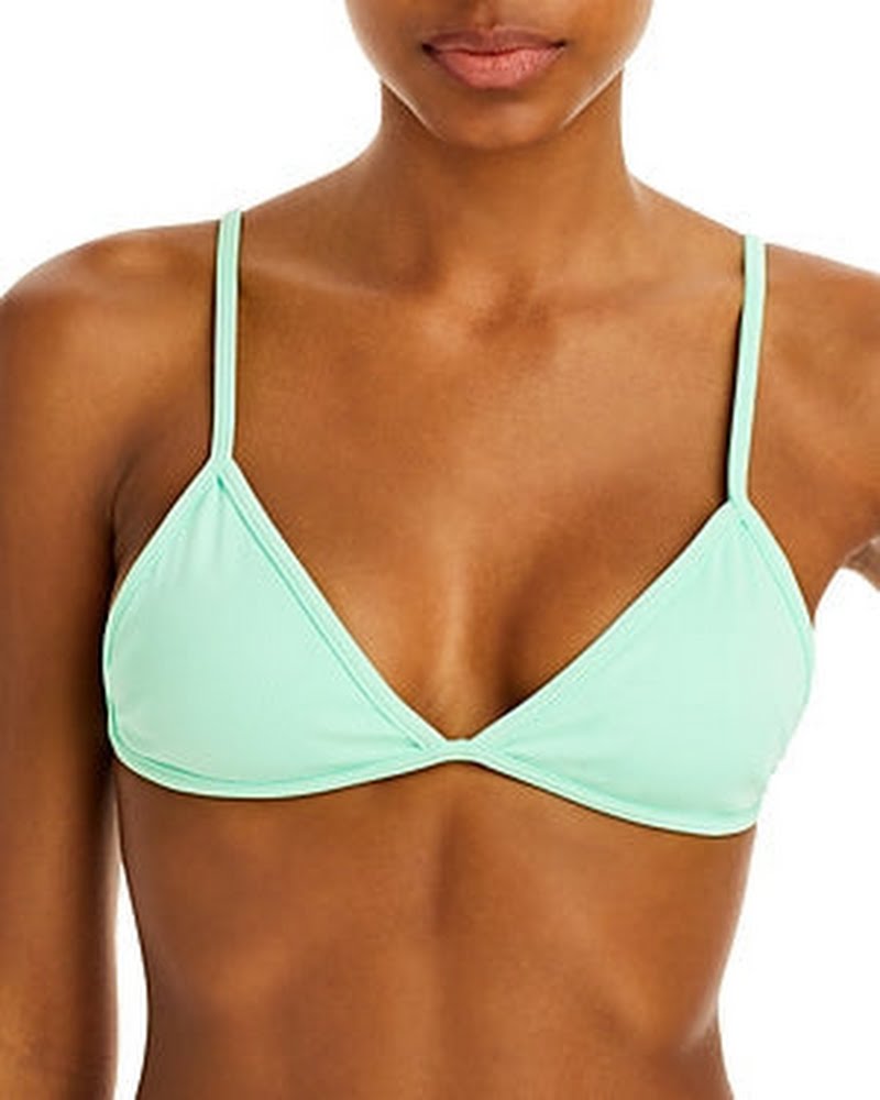 Peixoto Tina Ribbed Triangle Bikini Top