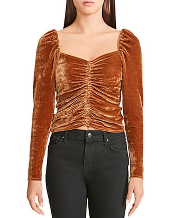 Bb Dakota Ruched Velvet Top