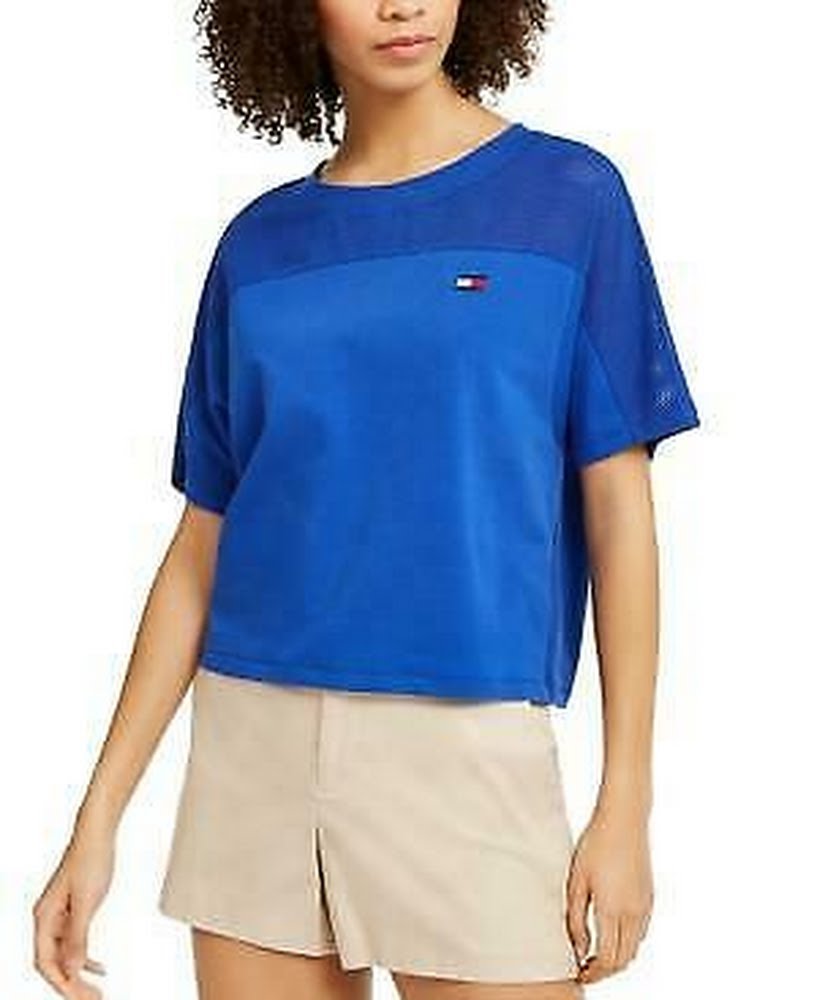 Tommy Hilfiger Sport Mesh-Yoke T-Shirt, Size XS