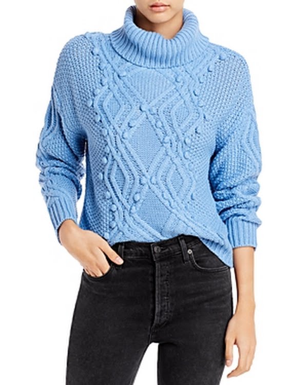 Cliche  Womens Blue Long Sleeve Turtle Neck Sweater M