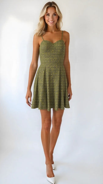 Calvin Klein Jeans Womens Micro Leopard Line Mini  Dress