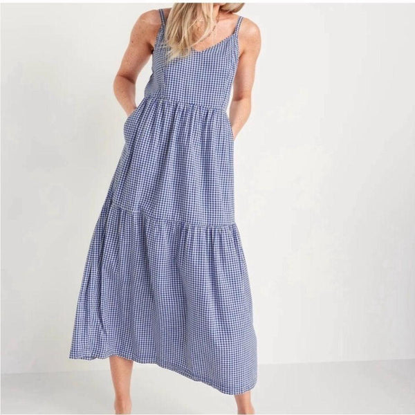 Old Navy Womens Blue and White Dress