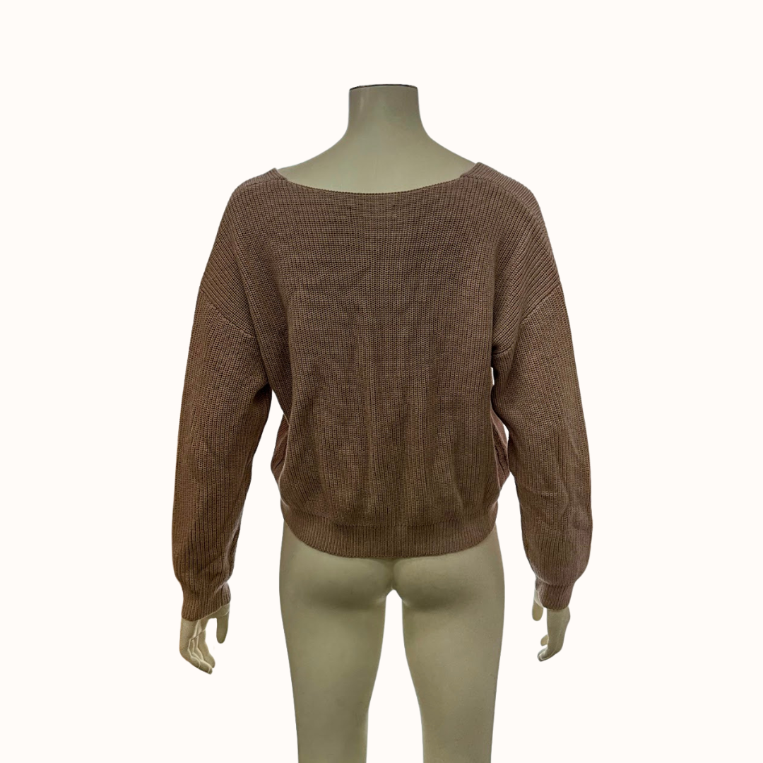 Lulus Feel It Still Taupe Knit Sweater, Size Small