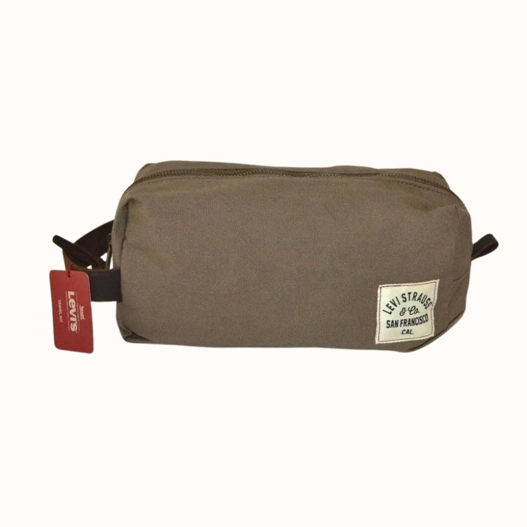 Levi's Travel Kit Toiletry Case Shaving Kit Carrying Strap Zippered Olive