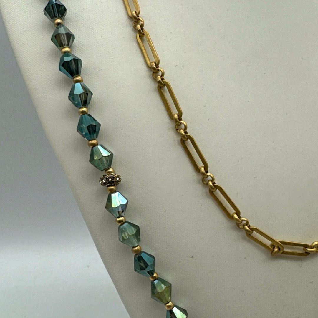 Lonna & Lilly Gold-Tone Two-Row Beaded Long 34″ Necklace