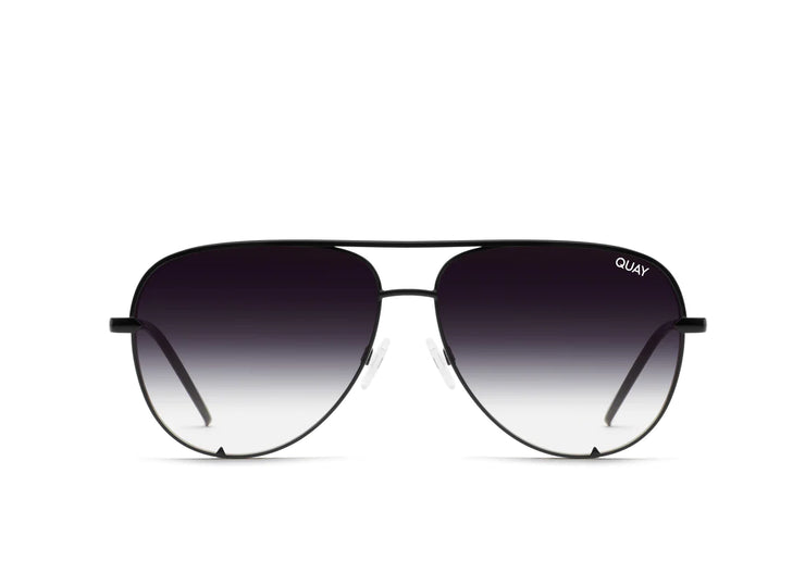 Quay Australia High Key Black Fade Mini Aviator Sunglasses 53mm