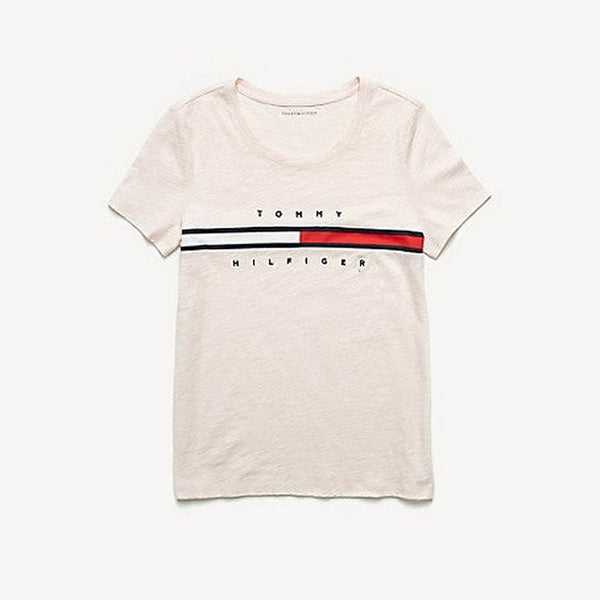 Tommy Hilfiger Womens Essential Flag T-Shirt Soft Pink - M