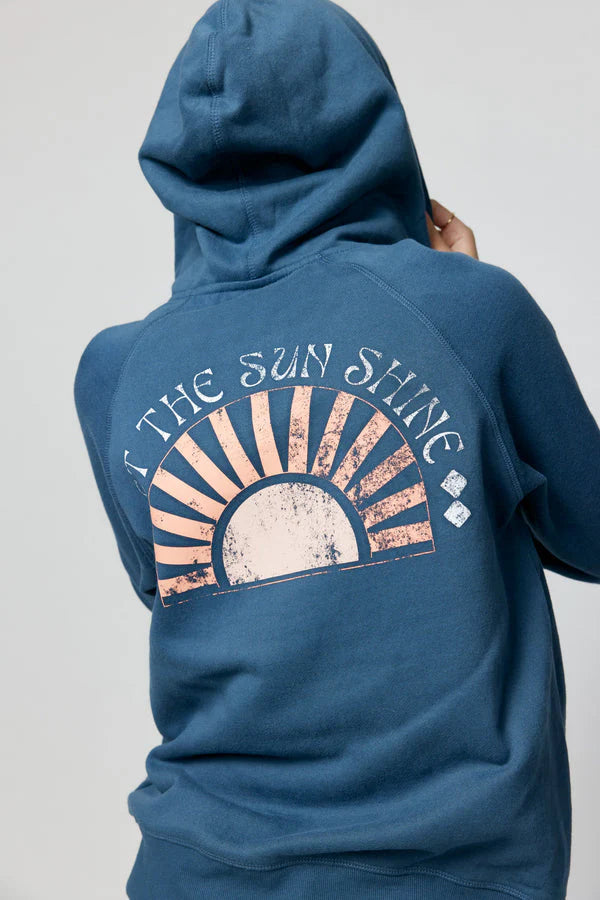 Spiritual Gangster Sun Shine Raglan Zip Hoodie, Size Small