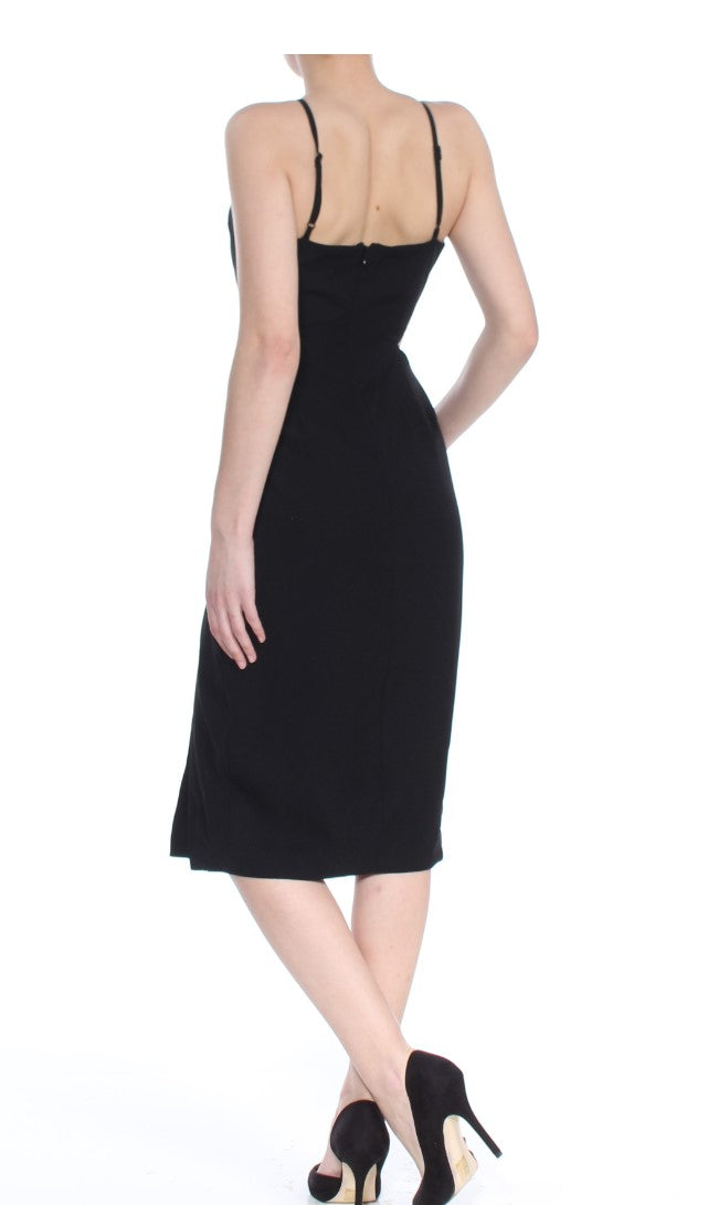 AQUA Womens Black Cutout Sleeveless Keyhole Sheath Cocktail Dress Size XS