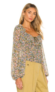 Free People Womens Mabel Printed Blouse, Size Small