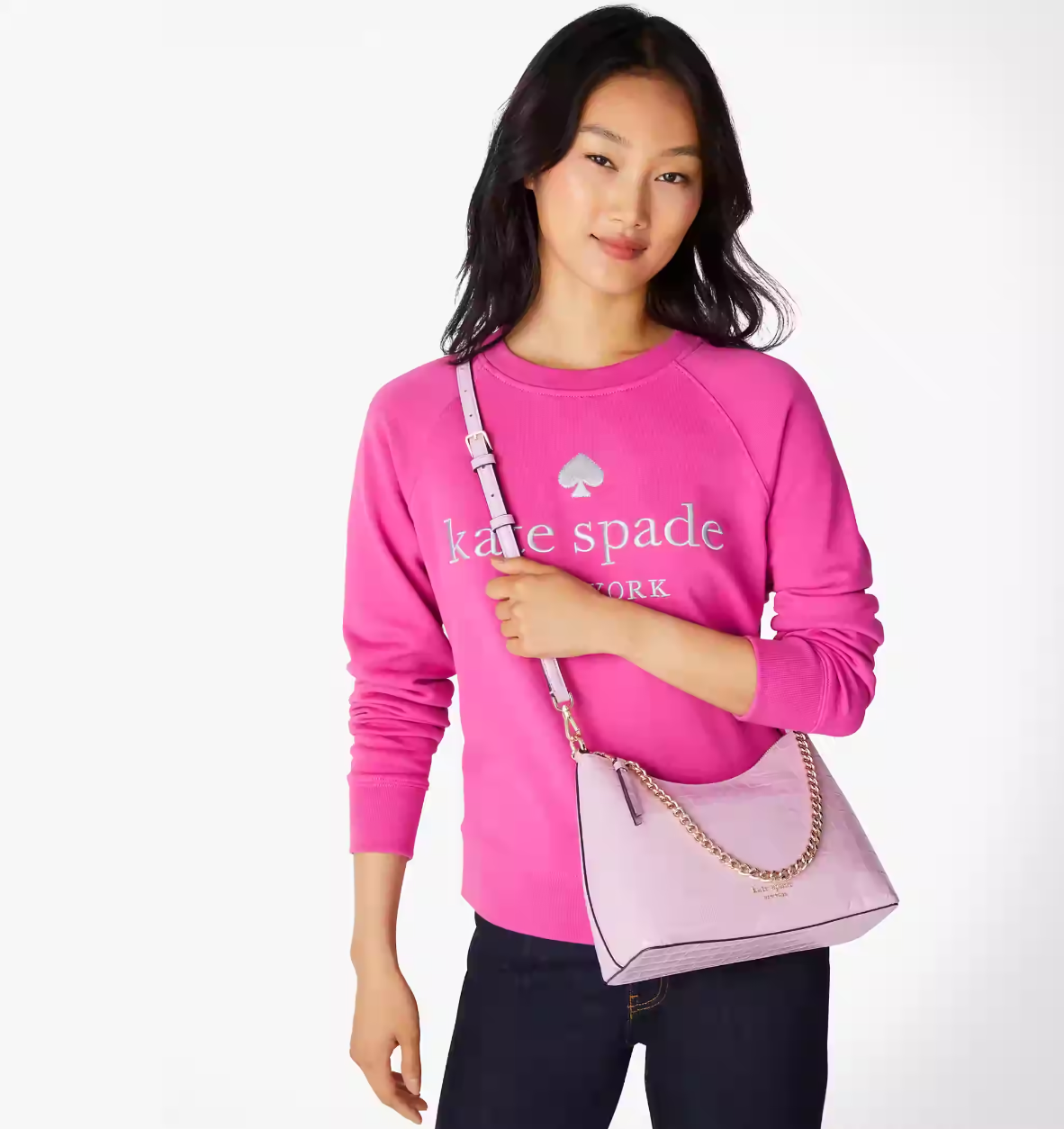 Kate Spade Zippy Croc Embossed Convertible Crossbody, Quartz Pink Kate Spade Zippy Croc Embossed Convertible Crossbody, Quartz Pink
