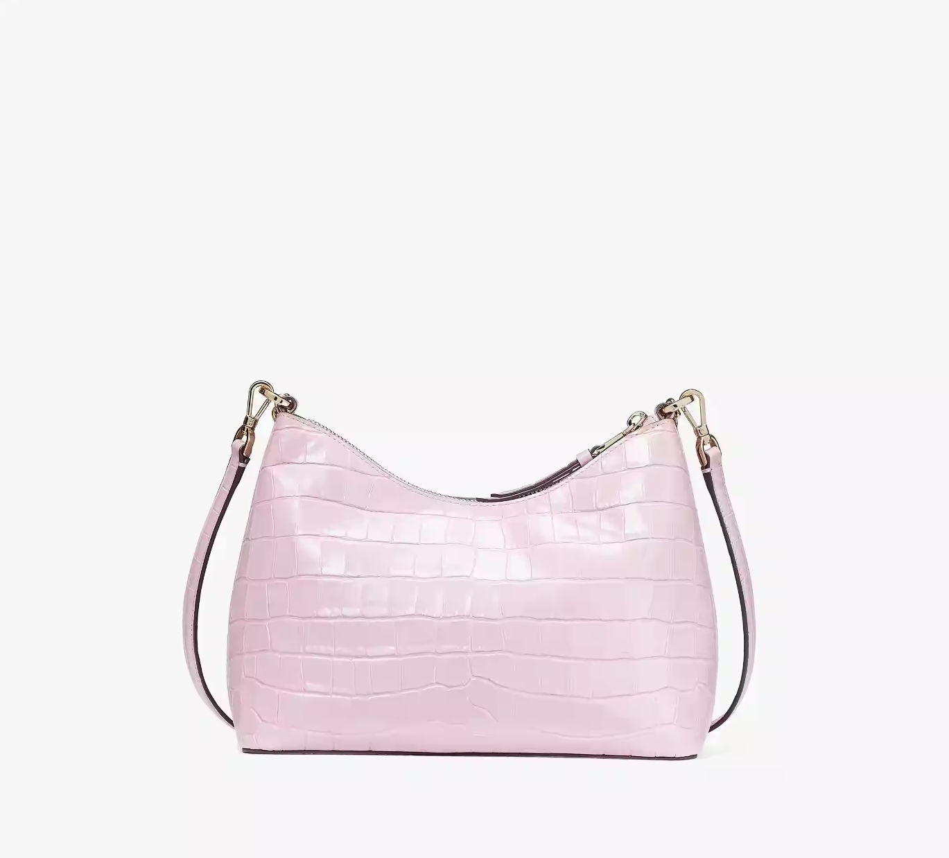 Kate Spade Zippy Croc Embossed Convertible Crossbody, Quartz Pink