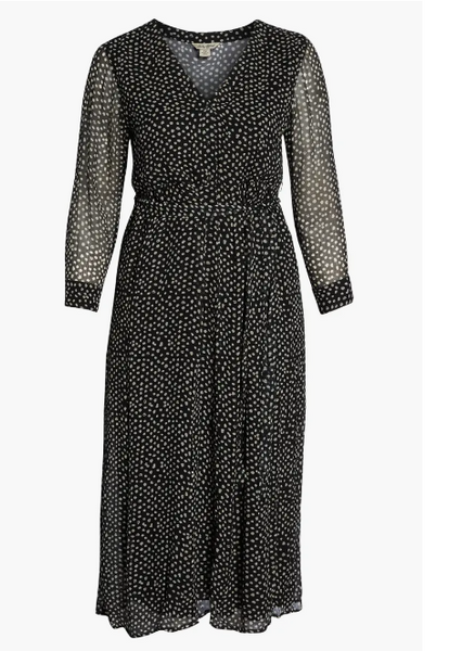 Lucky Brand Plus Dot Print Maxi Dress, 3X