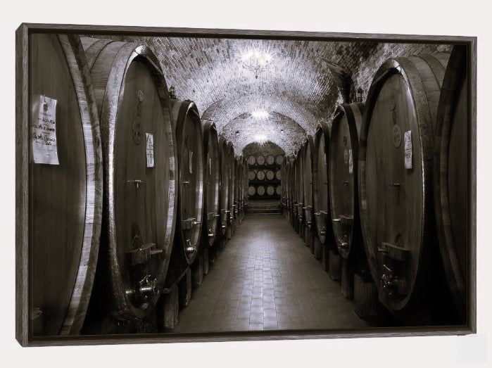 Chianti Classico Canvas Wall Art by Shelley Lake, 15x19-inch Framed B/W