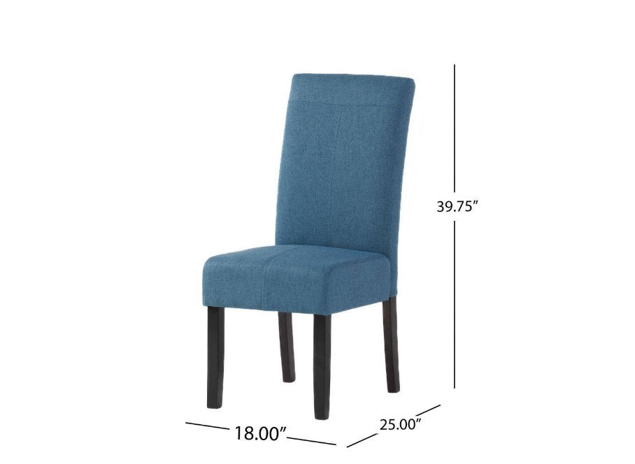 Noble House Pertica Blue T-Stitch Dining Chairs (Set of 2)