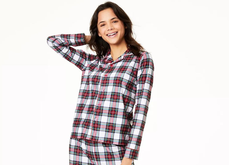 Family Pajamas Womens Stewart Plaid Family Pajama Top, Size XXL