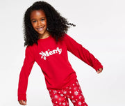 Matching Kids Merry Snowflake Pajama Top