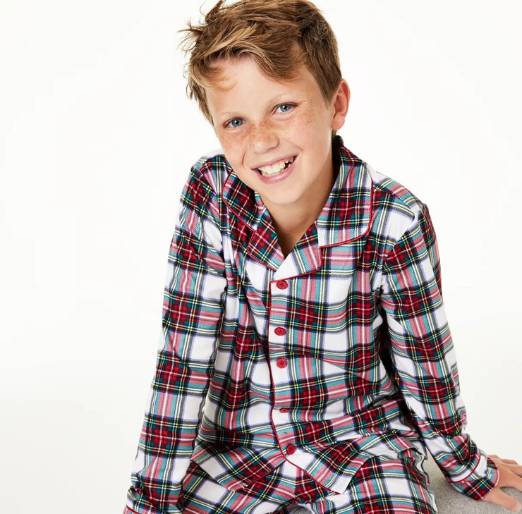 Kids Stewart Plaid Pajama, Size S 6-7