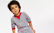 Kids Thermal Waffle Holiday Stripe Pajama Top