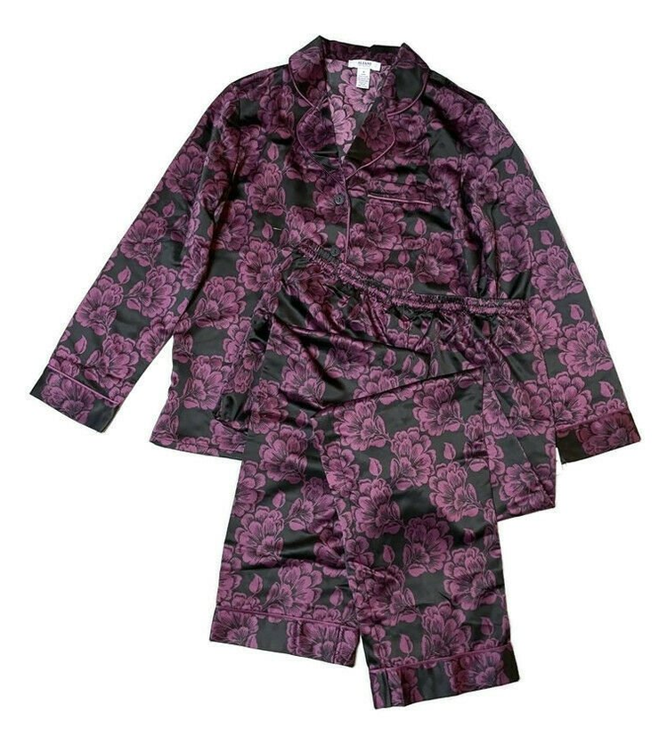 Alfani Satin Notch Collar Pajama Set